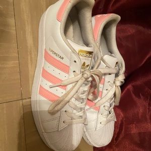 Adidas superstar pink stripes